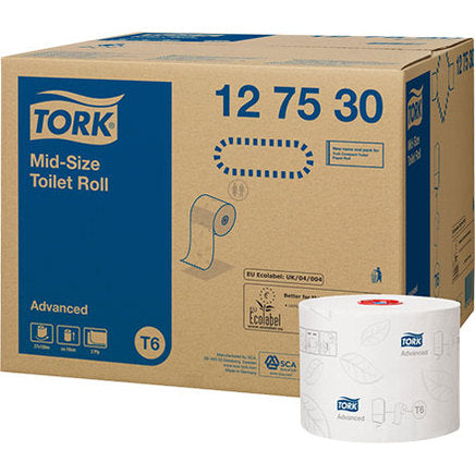 Tork Mid-Size Toilet Tissue Roll 2Ply 100M (Case of 27)