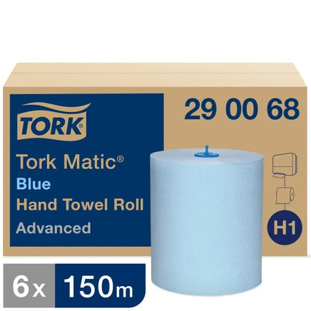 Tork Matic Hand Towel Roll 150M Blue 2 Ply (Case of 6)