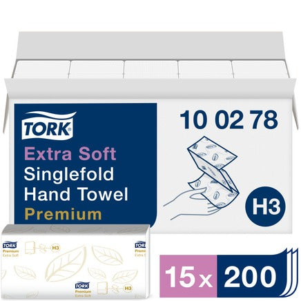 Tork Extra Soft Singlefold Hand Towel (Case of 3000)