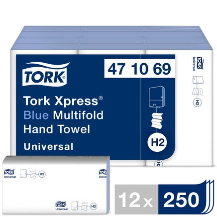 Tork Xpress Multifold Hand Towel Blue (Case of 3000)